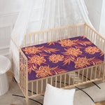 Tangerine Floral Bohemian Pattern Print Baby Crib Sheet