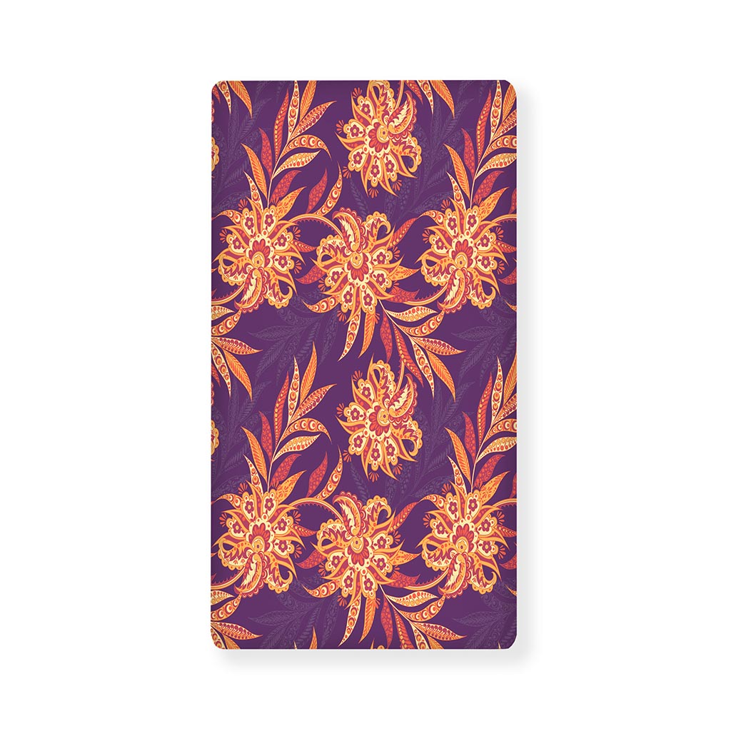 Tangerine Floral Bohemian Pattern Print Baby Crib Sheet
