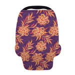 Tangerine Floral Bohemian Pattern Print Baby Seat Cover