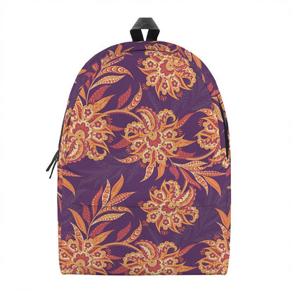 Tangerine Floral Bohemian Pattern Print Backpack