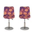 Tangerine Floral Bohemian Pattern Print Bar Stool Covers