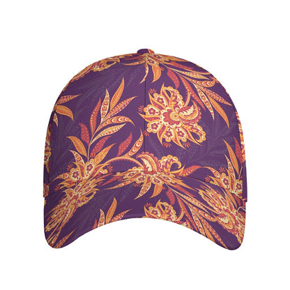 Tangerine Floral Bohemian Pattern Print Baseball Cap
