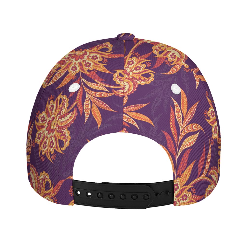 Tangerine Floral Bohemian Pattern Print Baseball Cap
