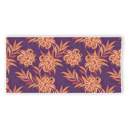 Tangerine Floral Bohemian Pattern Print Beach Towel