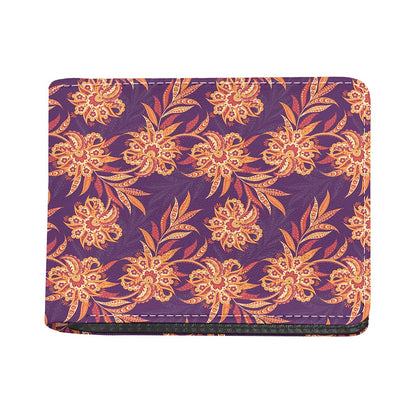 Tangerine Floral Bohemian Pattern Print Bifold Wallet