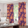 Tangerine Floral Bohemian Pattern Print Dimout Grommet Curtains