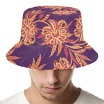 Tangerine Floral Bohemian Pattern Print Bucket Hat