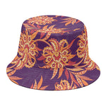 Tangerine Floral Bohemian Pattern Print Bucket Hat
