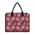 Tangerine Floral Bohemian Pattern Print Canvas Tote Bag