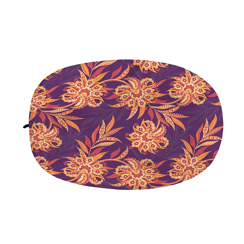 Tangerine Floral Bohemian Pattern Print Car Side Mirror Covers