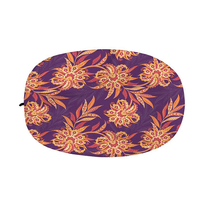 Tangerine Floral Bohemian Pattern Print Car Side Mirror Covers