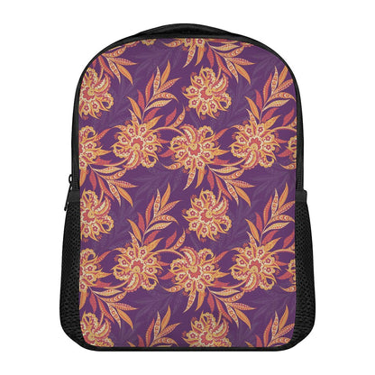 Tangerine Floral Bohemian Pattern Print Casual Backpack