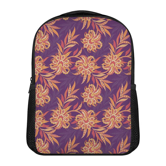 Tangerine Floral Bohemian Pattern Print Casual Backpack