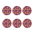 Tangerine Floral Bohemian Pattern Print Coaster Set