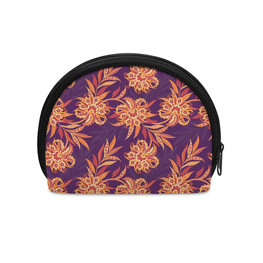 Tangerine Floral Bohemian Pattern Print Coin Purse