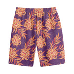 Tangerine Floral Bohemian Pattern Print Cotton Shorts