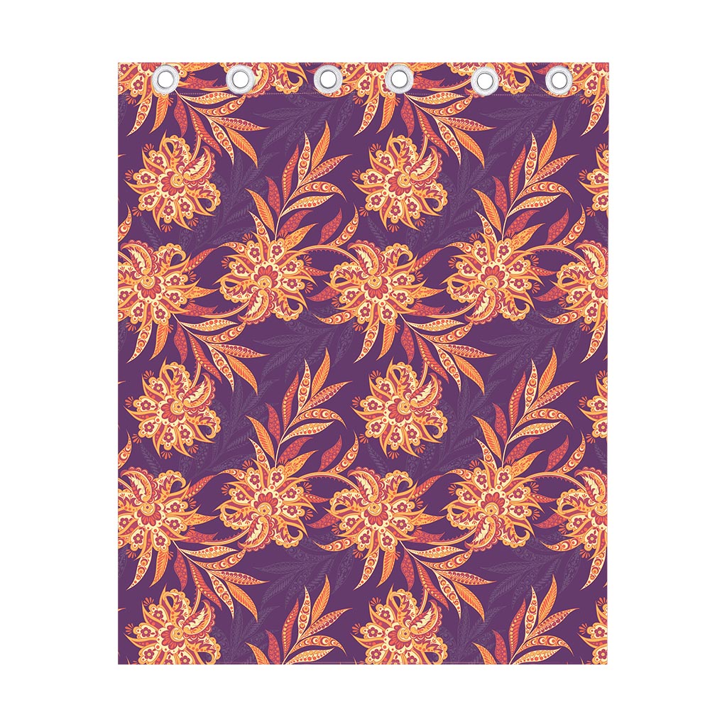 Tangerine Floral Bohemian Pattern Print Curtain