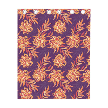 Tangerine Floral Bohemian Pattern Print Curtain