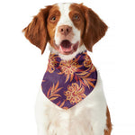 Tangerine Floral Bohemian Pattern Print Dog Bandana