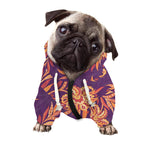 Tangerine Floral Bohemian Pattern Print Dog Zip Up Hoodie