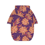 Tangerine Floral Bohemian Pattern Print Dog Zip Up Hoodie