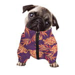 Tangerine Floral Bohemian Pattern Print Dog Zip Up Jacket