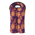 Tangerine Floral Bohemian Pattern Print Double Neoprene Wine Tote