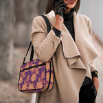 Tangerine Floral Bohemian Pattern Print Double Strap Bible Bag