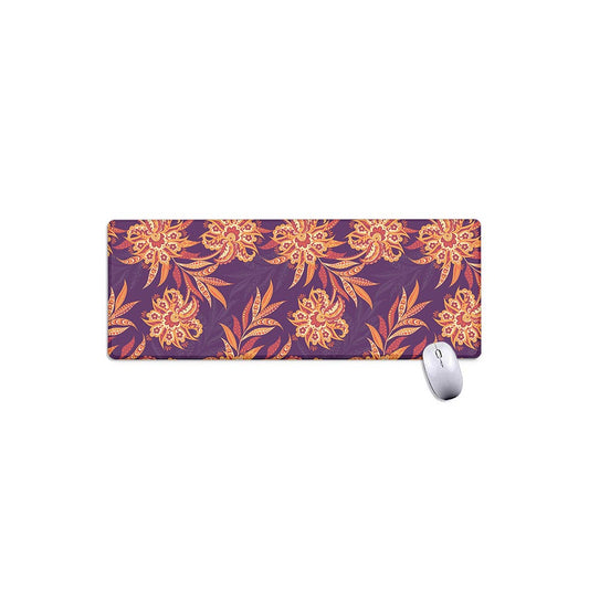 Tangerine Floral Bohemian Pattern Print Extended Mouse Pad