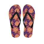 Tangerine Floral Bohemian Pattern Print Flip Flops
