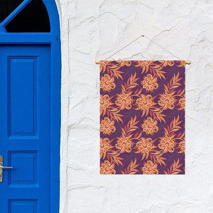 Tangerine Floral Bohemian Pattern Print Garden Flag