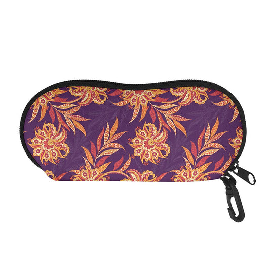 Tangerine Floral Bohemian Pattern Print Glasses Case