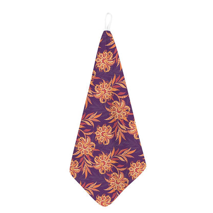 Tangerine Floral Bohemian Pattern Print Hand Towel