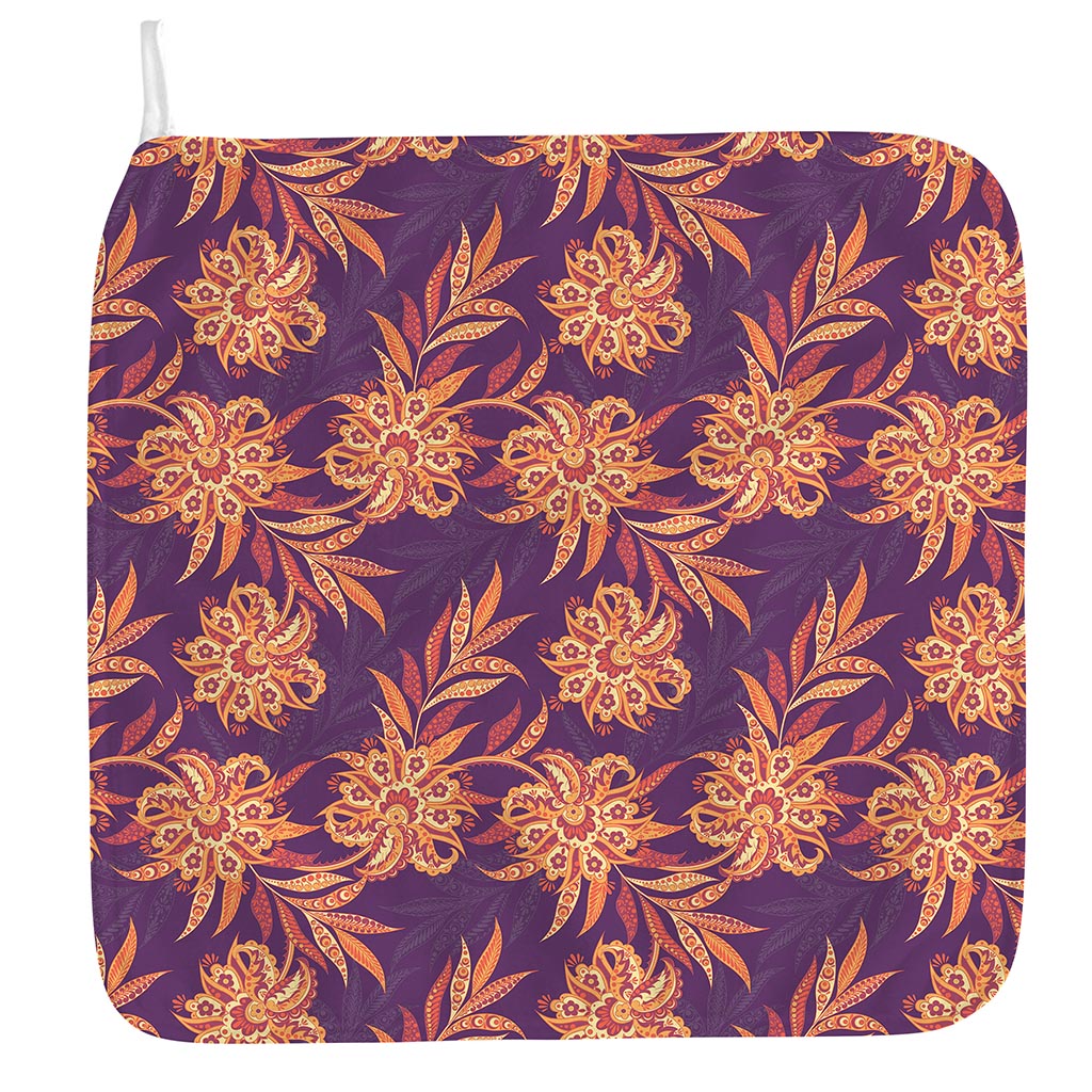 Tangerine Floral Bohemian Pattern Print Hand Towel