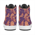 Tangerine Floral Bohemian Pattern Print High Top Leather Sneakers