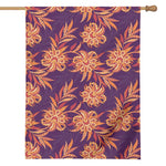 Tangerine Floral Bohemian Pattern Print House Flag
