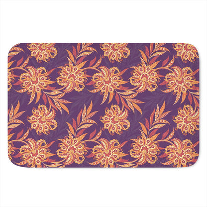 Tangerine Floral Bohemian Pattern Print Indoor Door Mat