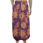 Tangerine Floral Bohemian Pattern Print Lantern Pants