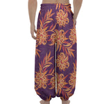 Tangerine Floral Bohemian Pattern Print Lantern Pants