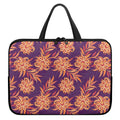 Tangerine Floral Bohemian Pattern Print Laptop Sleeve With Handle