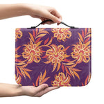 Tangerine Floral Bohemian Pattern Print Leather Bible Cover
