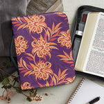Tangerine Floral Bohemian Pattern Print Leather Bible Cover
