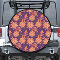 Tangerine Floral Bohemian Pattern Print Leather Spare Tire Cover