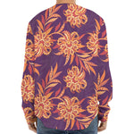 Tangerine Floral Bohemian Pattern Print Long Sleeve Baseball Jersey