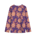 Tangerine Floral Bohemian Pattern Print Long Sleeve Short Coat