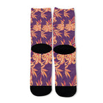 Tangerine Floral Bohemian Pattern Print Long Socks