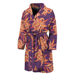 Tangerine Floral Bohemian Pattern Print Men's Bathrobe