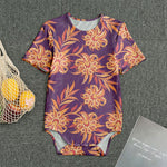 Tangerine Floral Bohemian Pattern Print Men's Bodysuit