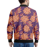 Tangerine Floral Bohemian Pattern Print Men's Bomber Jacket