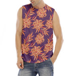Tangerine Floral Bohemian Pattern Print Men's Fitness Tank Top